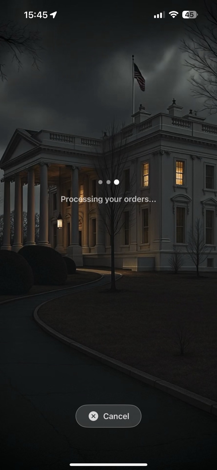 POTUS order processing interface